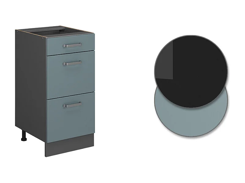 Meuble cuisine bleu-gris 40x46x81.6 r-line