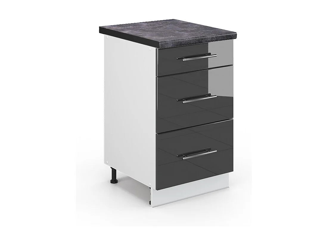 Meuble cuisine anthracite haute brillance 50x60x82 fame-line