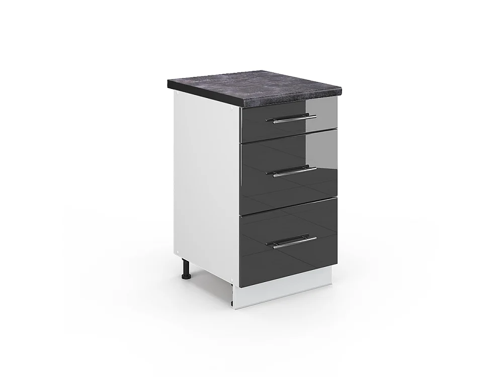 Mobiletto base per cucina antracite lucido 50x60x82 fame-line