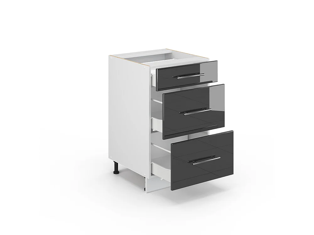 Mobiletto base per cucina antracite lucido 50x60x82 fame-line