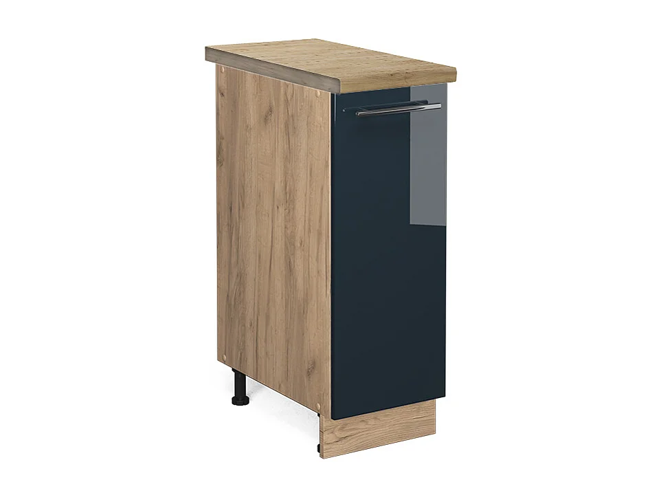 Armario de farmacia azul oscuro alto brillo 30x60x82 fame-line