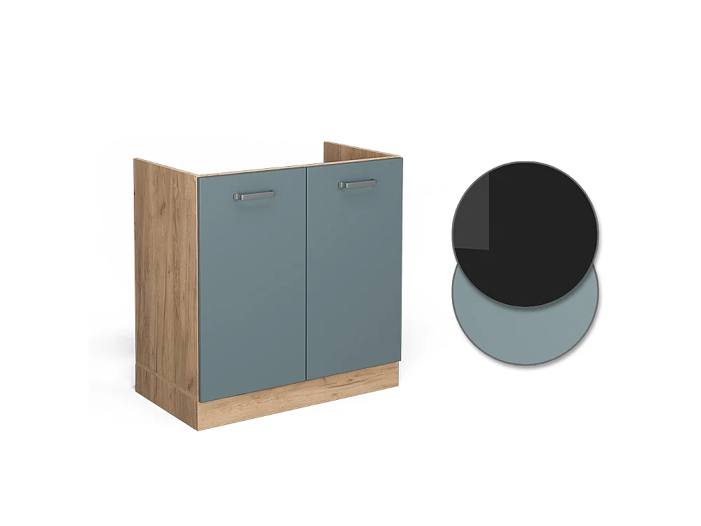 Sink base cabinet blue-grey 80x46x81.6 r-line