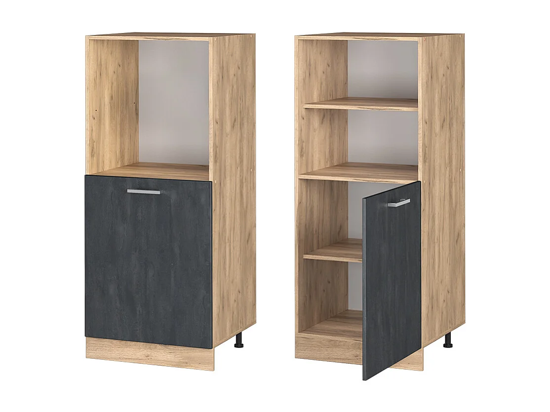 Meuble pour four béton noir 60x57x143 r-line