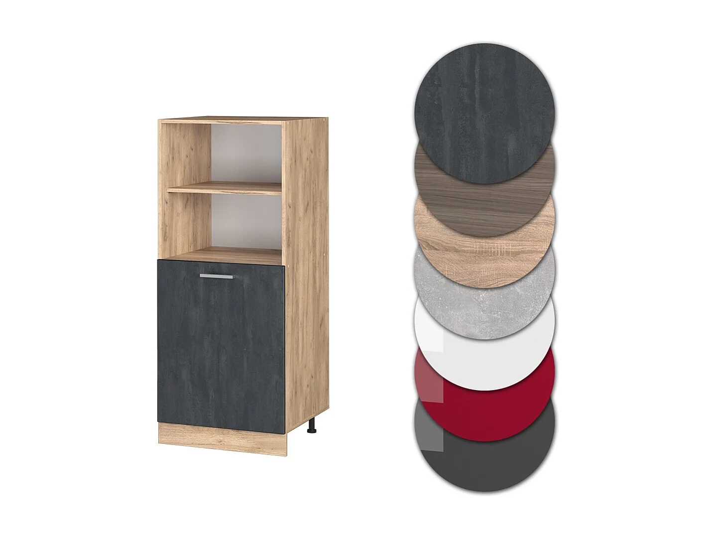 Meuble pour four béton noir 60x57x143 r-line