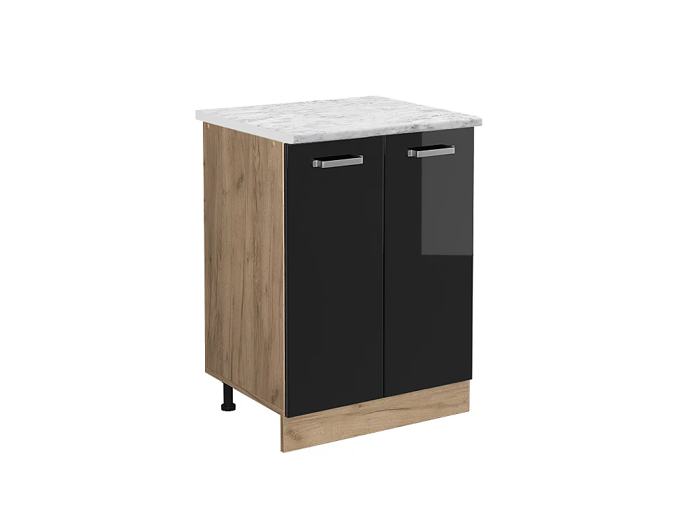 Kitchen base cabinet black high gloss 60x60x81.6 r-line