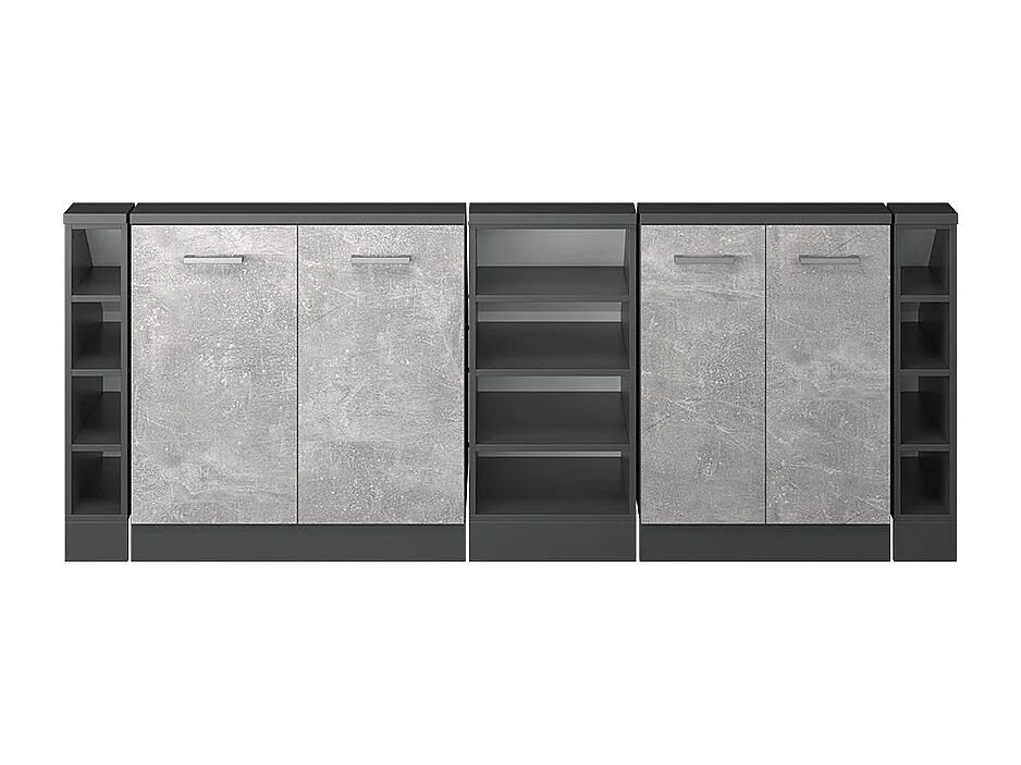 Mobile cucina sottotetto calcestruzzo 215x46x81.6 r-line