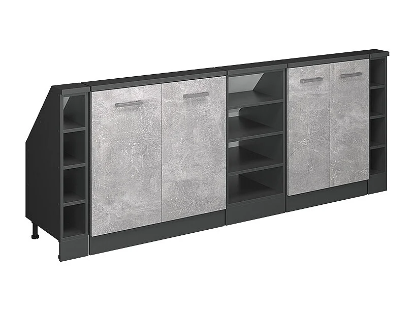 Meuble sous pente béton 215x46x81.6 r-line