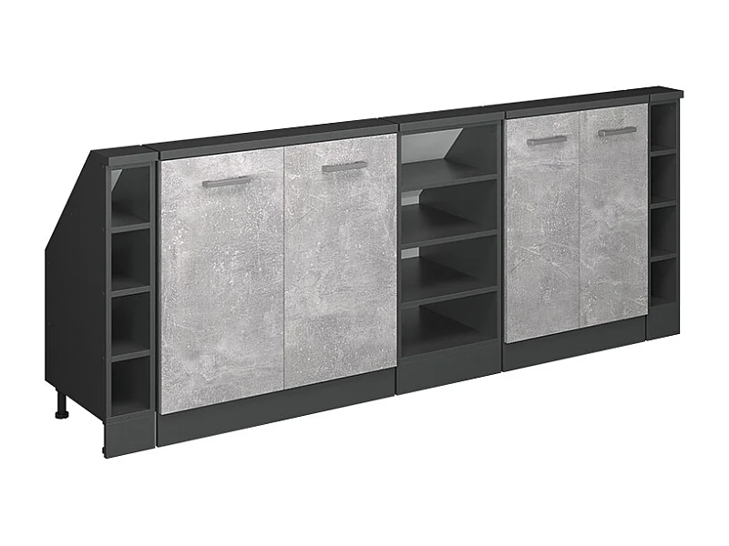 Meuble sous pente béton 215x46x81.6 r-line