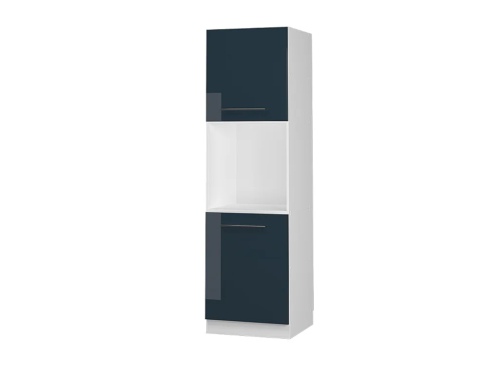 Meuble pour four bleu foncé brillant 60x58x206.8 fame-line