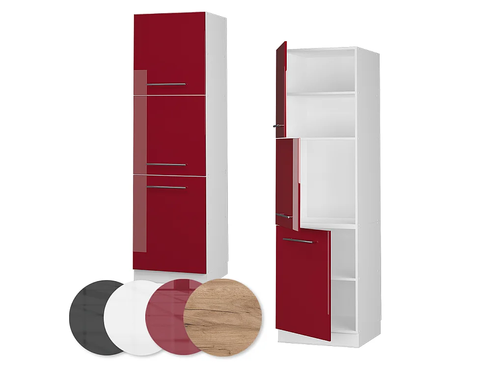 Oven housing cabinet bordeaux high gloss 60x58x206.8 fame-line