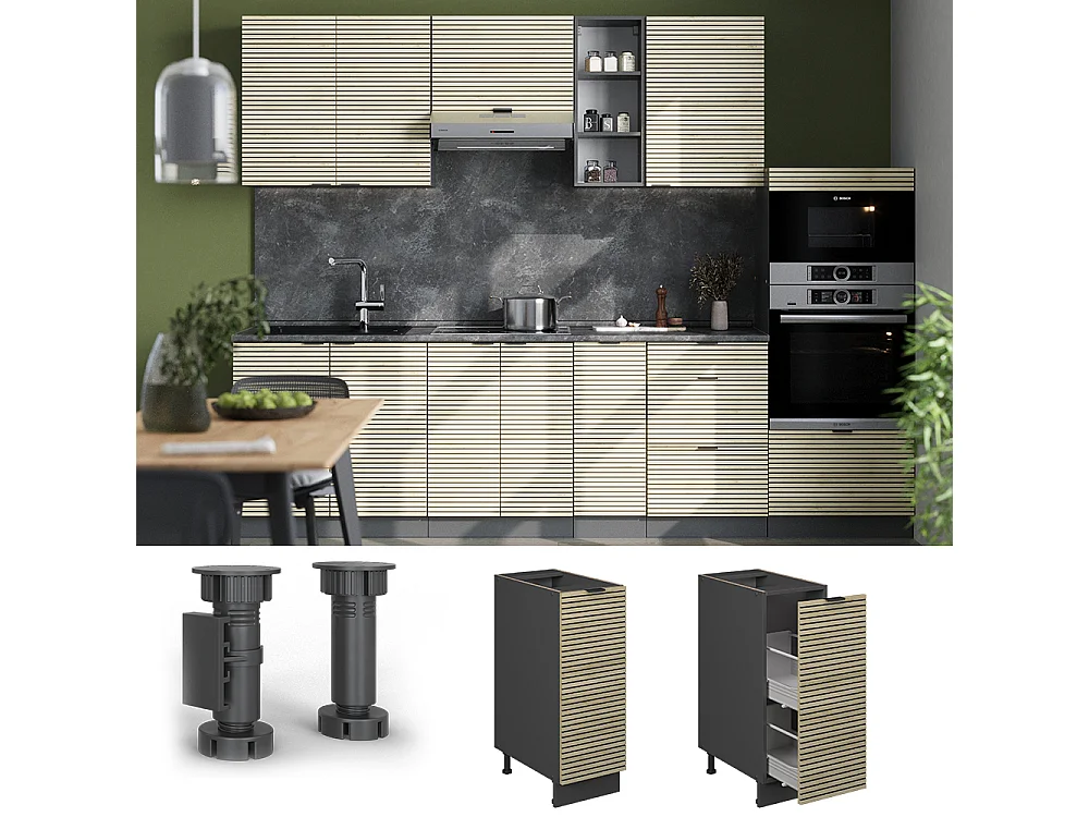 Apothekerschrank eiche paneel 30x60x82 fame-line