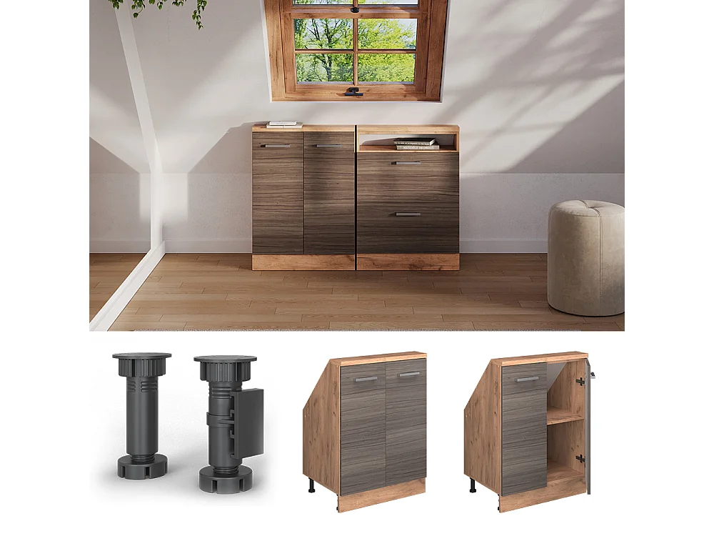 Meuble sous pente gris noble 60x46x81.6 r-line