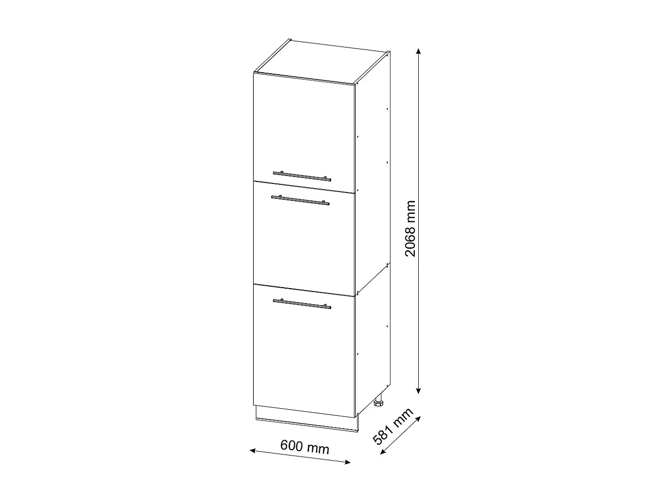 Meuble pour four blanc campagne 60x58x206.8 fame-line