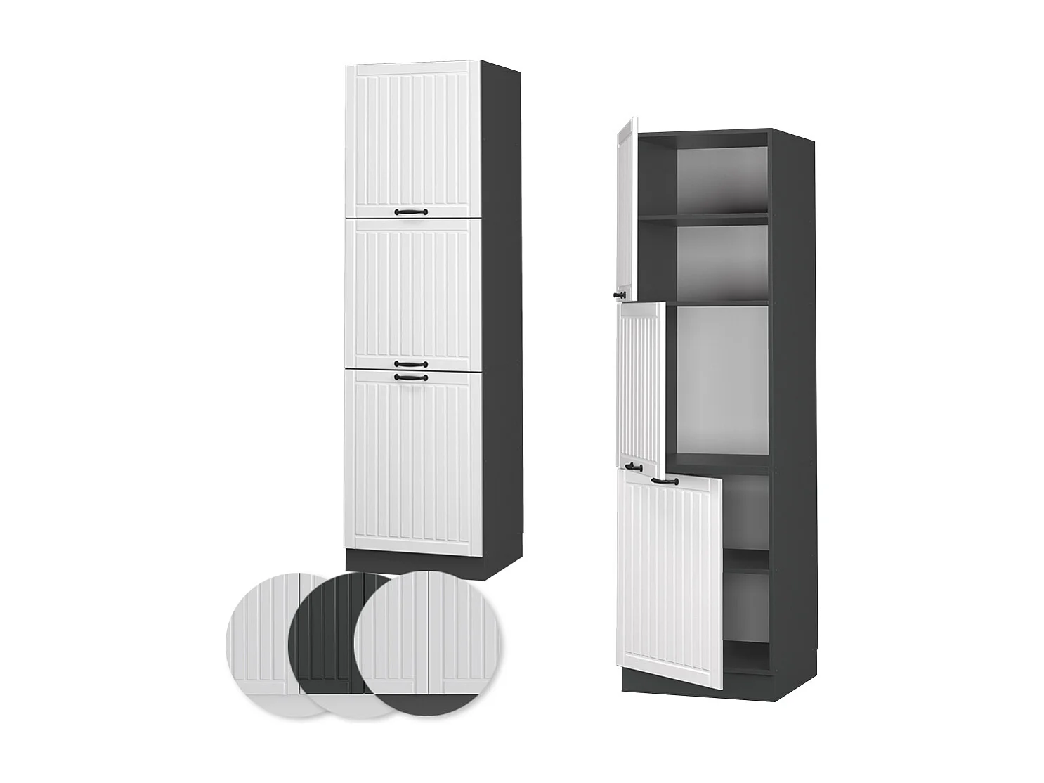 Meuble pour four blanc campagne 60x58x206.8 fame-line