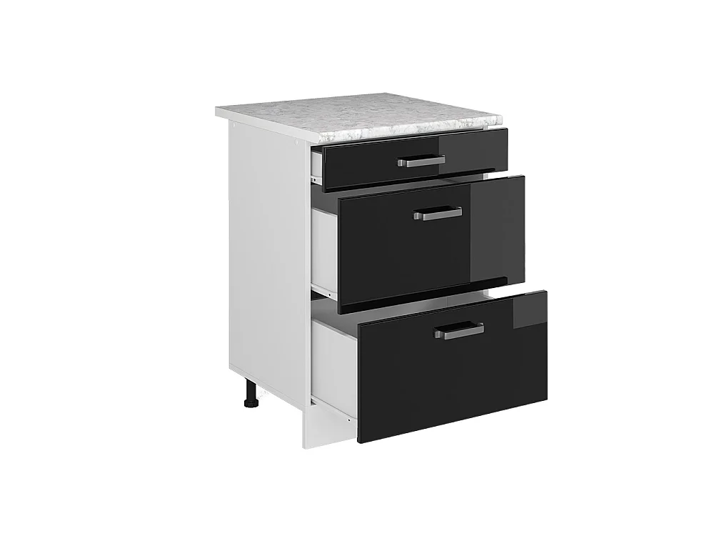 Szafka dolna do kuchni czarny wysoki połysk 60x60x81.6 r-line