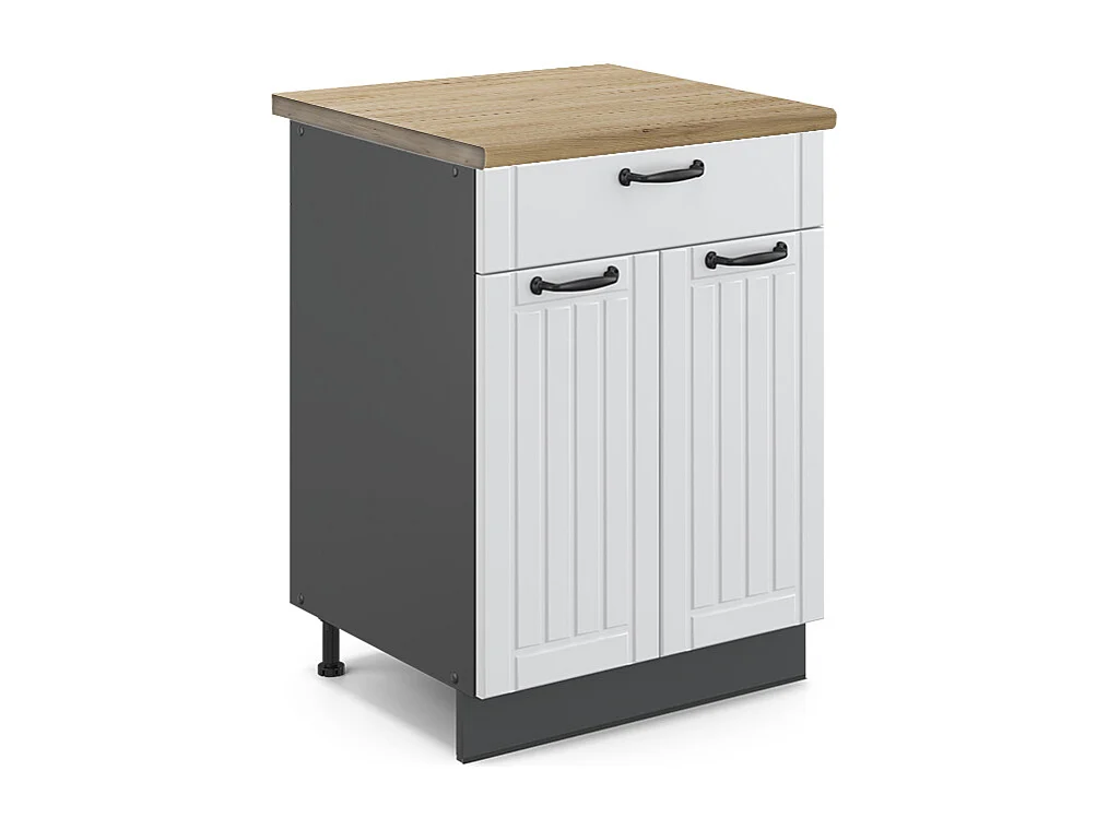 Meuble cuisine blanc campagne 60x60x82 fame-line