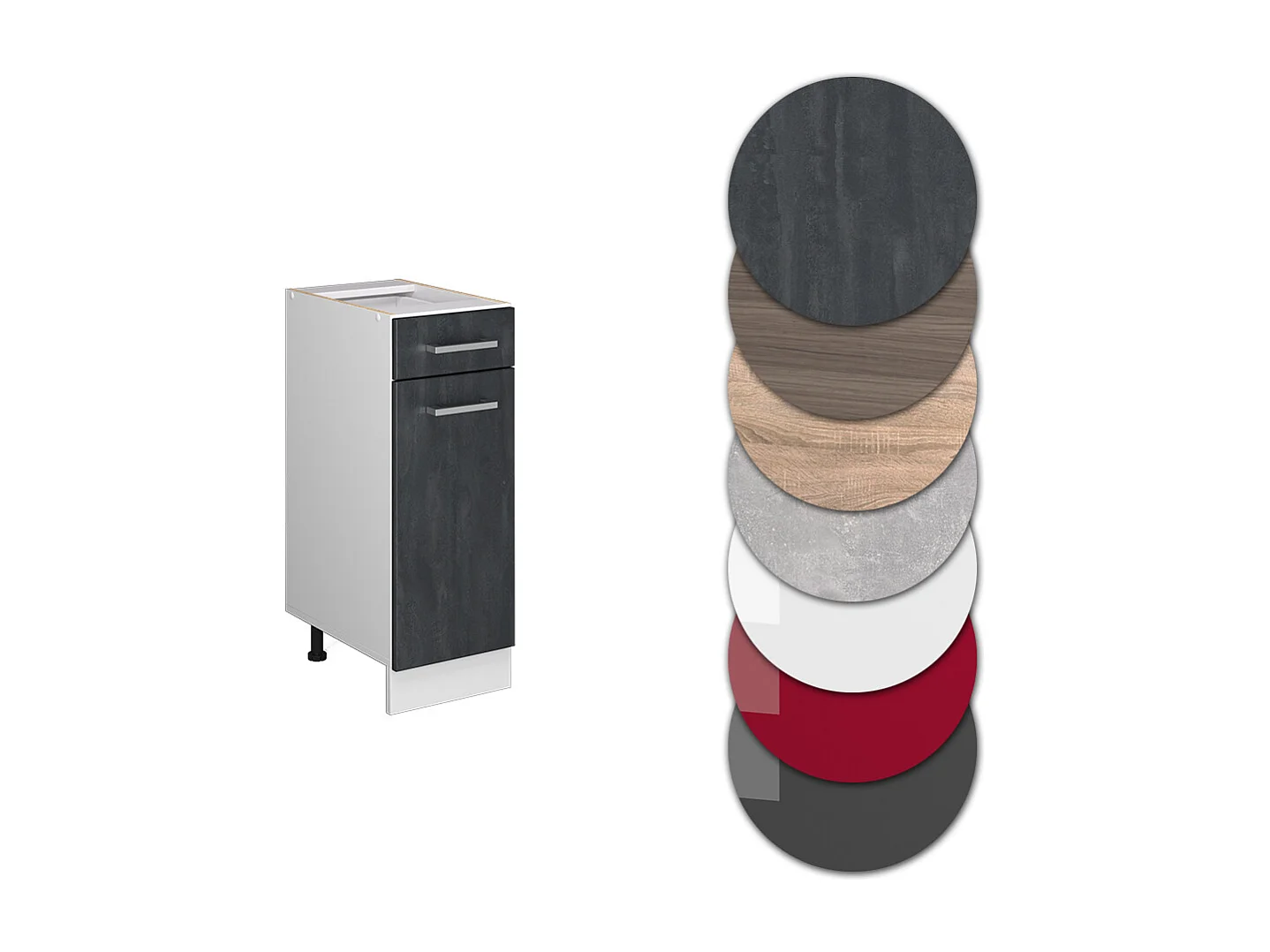 Mobiletto base per cucina calcestruzzo nero 30x46x81.6 r-line