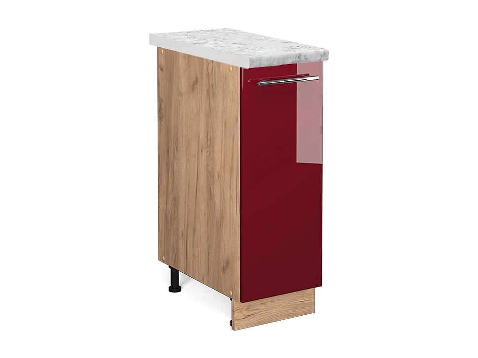 Meuble de cuisine rouge bordeaux haute brillance 30x60x82 fame-line