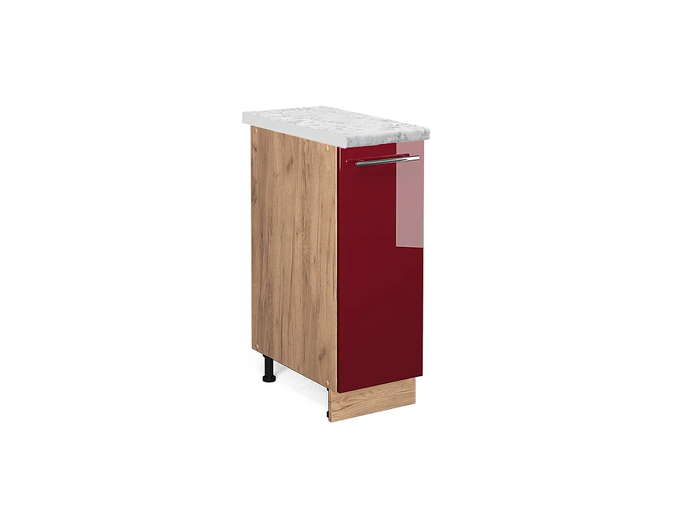 Meuble de cuisine rouge bordeaux haute brillance 30x60x82 fame-line