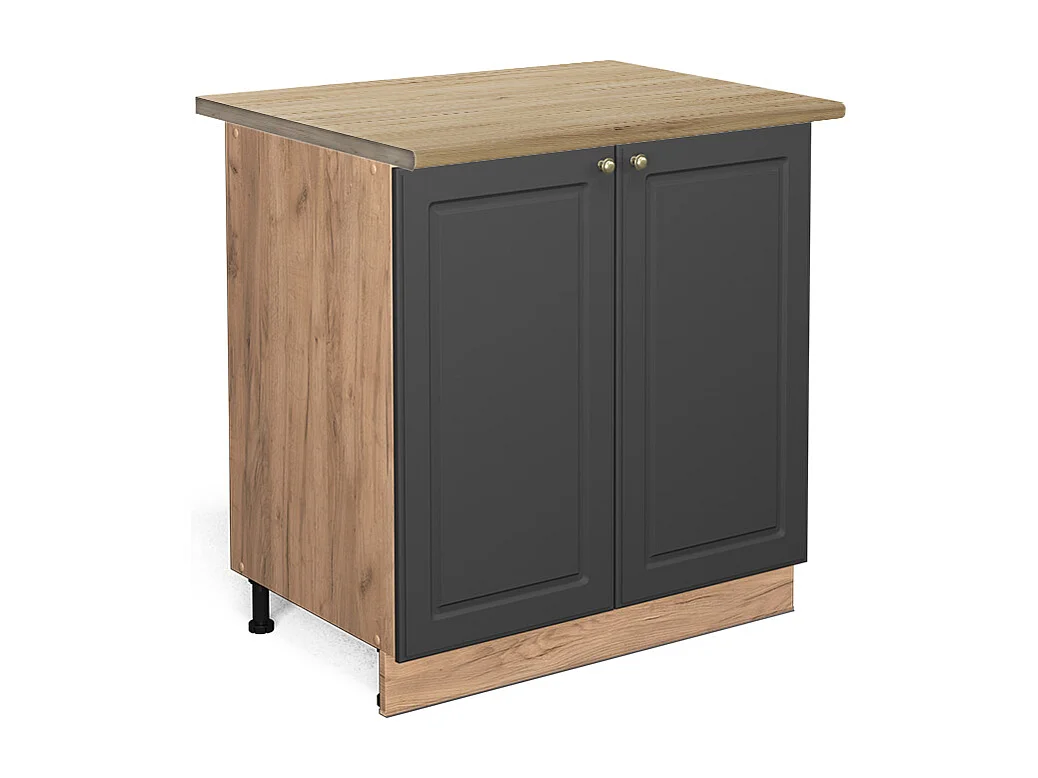 Mueble bajo de cocina antracita-oro 80x60x82 fame-line