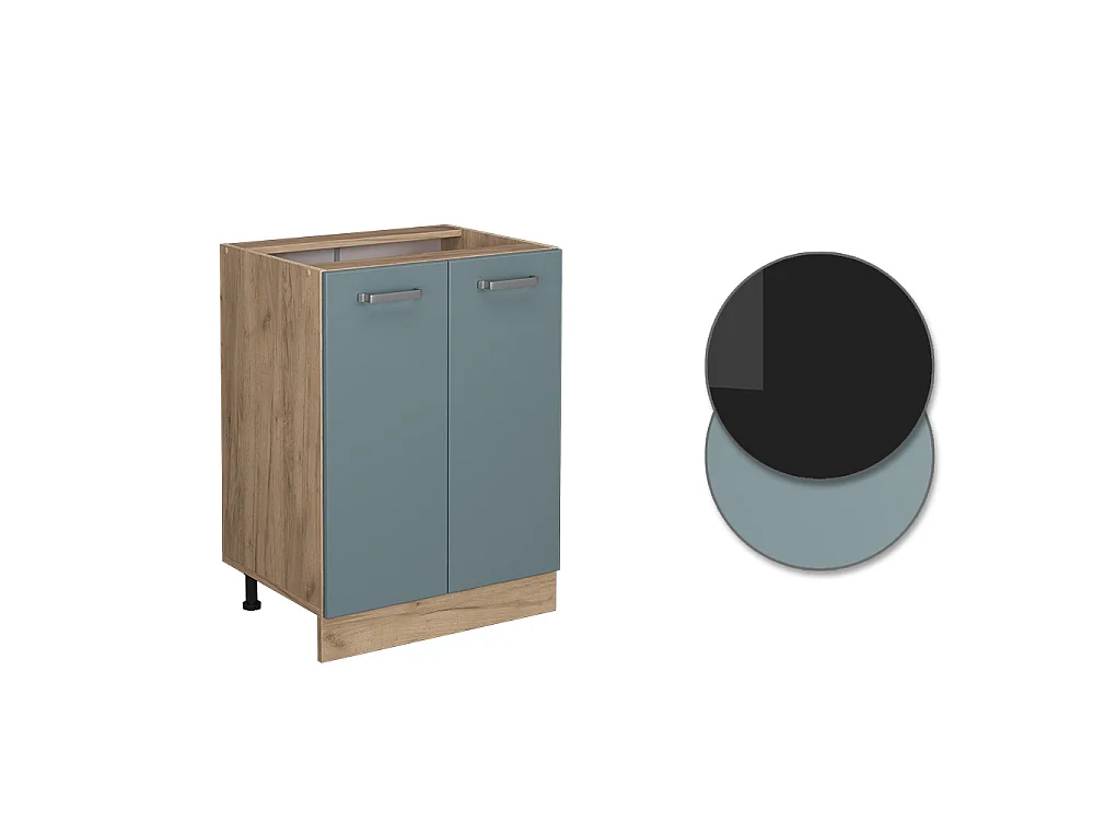 Meuble bas de cuisine bleu-gris 60x60x81.6 r-line