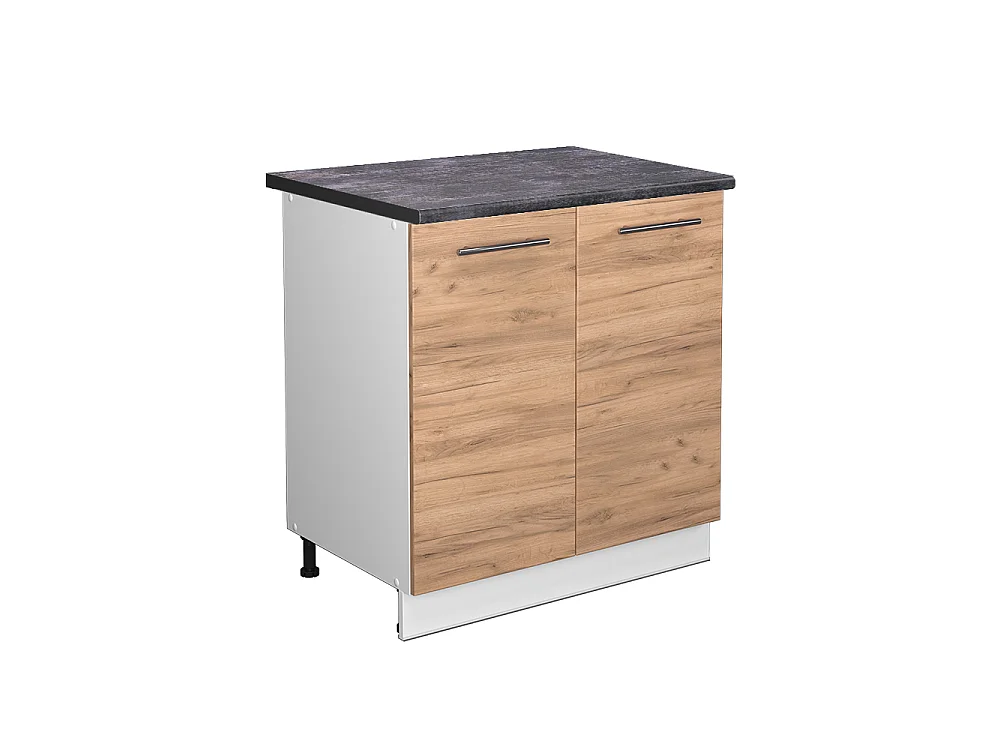 Meuble bas sous-évier chêne de force doré 80x60x82 fame-line