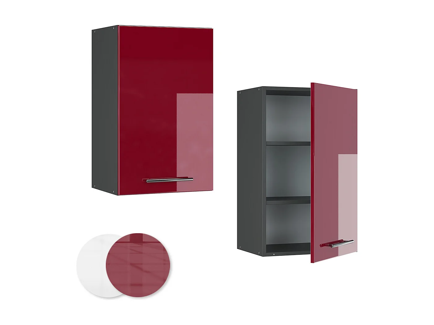 Armario colgante rojo burdeos alto brillo 45x34.1x72 fame-line