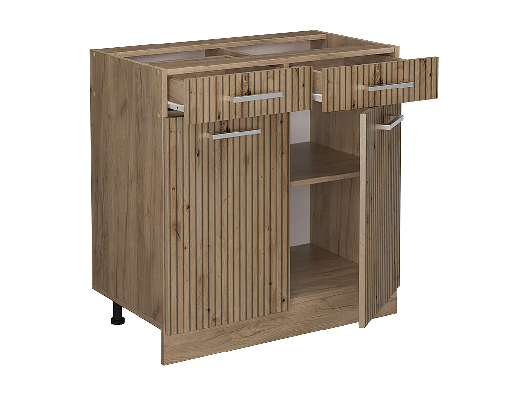 Mueble bajo de cocina roble artesanal 80x46x81.6 r-line
