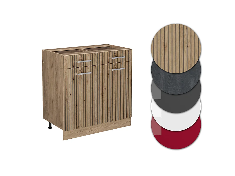 Mueble bajo de cocina roble artesanal 80x46x81.6 r-line