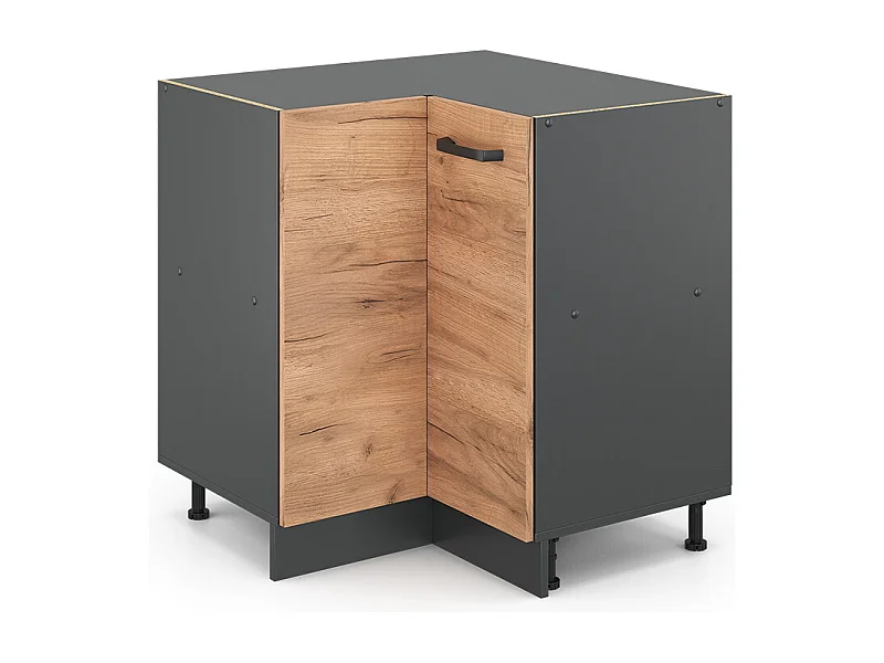 Armário baixo de canto carvalho goldkraft 75.6x46x81.6 r-line