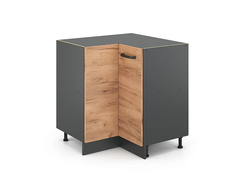 Armário baixo de canto carvalho goldkraft 75.6x46x81.6 r-line