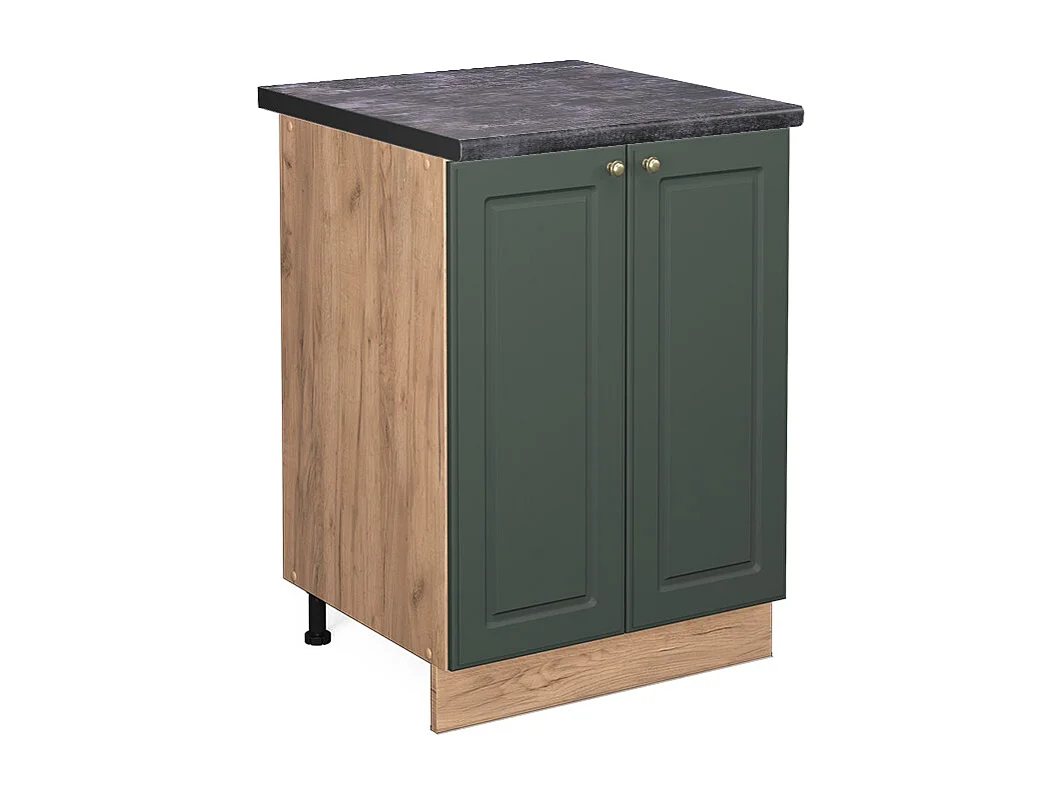 Meuble bas de cuisine vert or campagne 60x60x82 fame-line