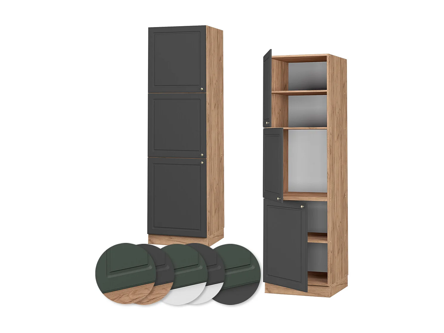 Meuble pour four anthracite-or 60x58x206.8 fame-line