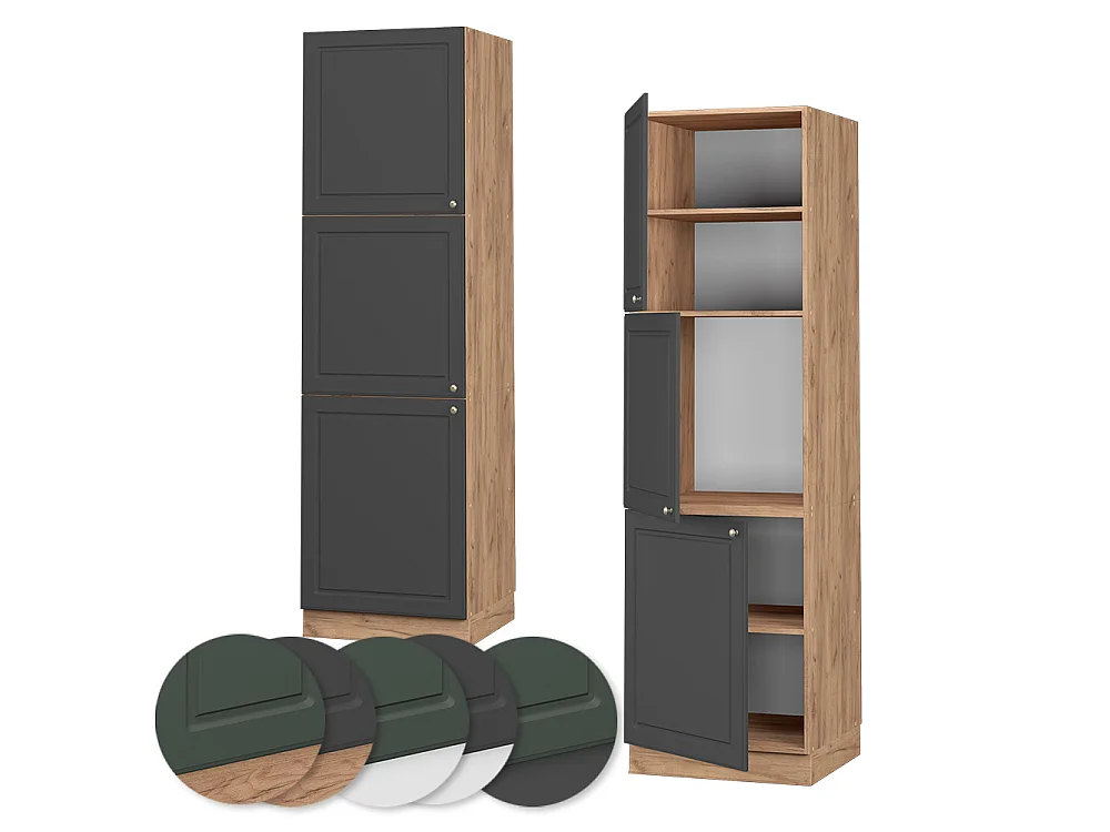 Armoire haute anthrazit-gold landhaus/chêne doré 60x58.1x206.8 fame-line