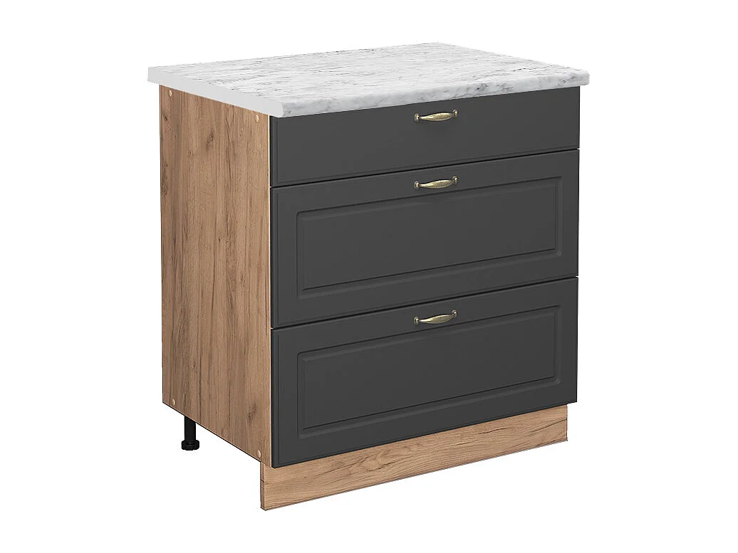 Mueble bajo de cocina antracita-oro 80x60x82 fame-line