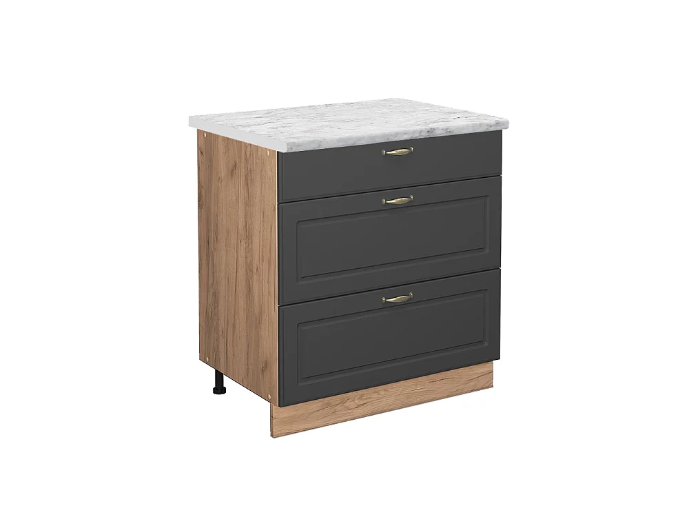 Meuble cuisine anthracite-or 80x60x82 fame-line