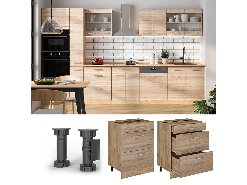 Mobiletto base per cucina sonoma 60x60x81.6 r-line