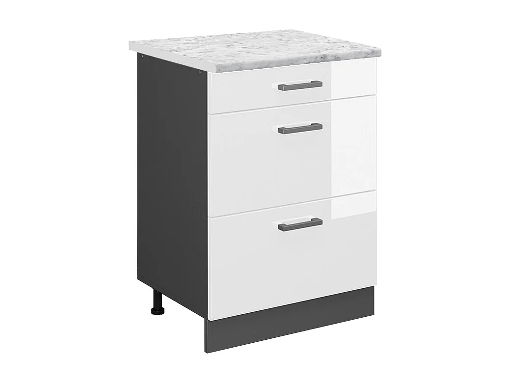 Meuble cuisine blanc haute brillance 60x60x81.6 r-line