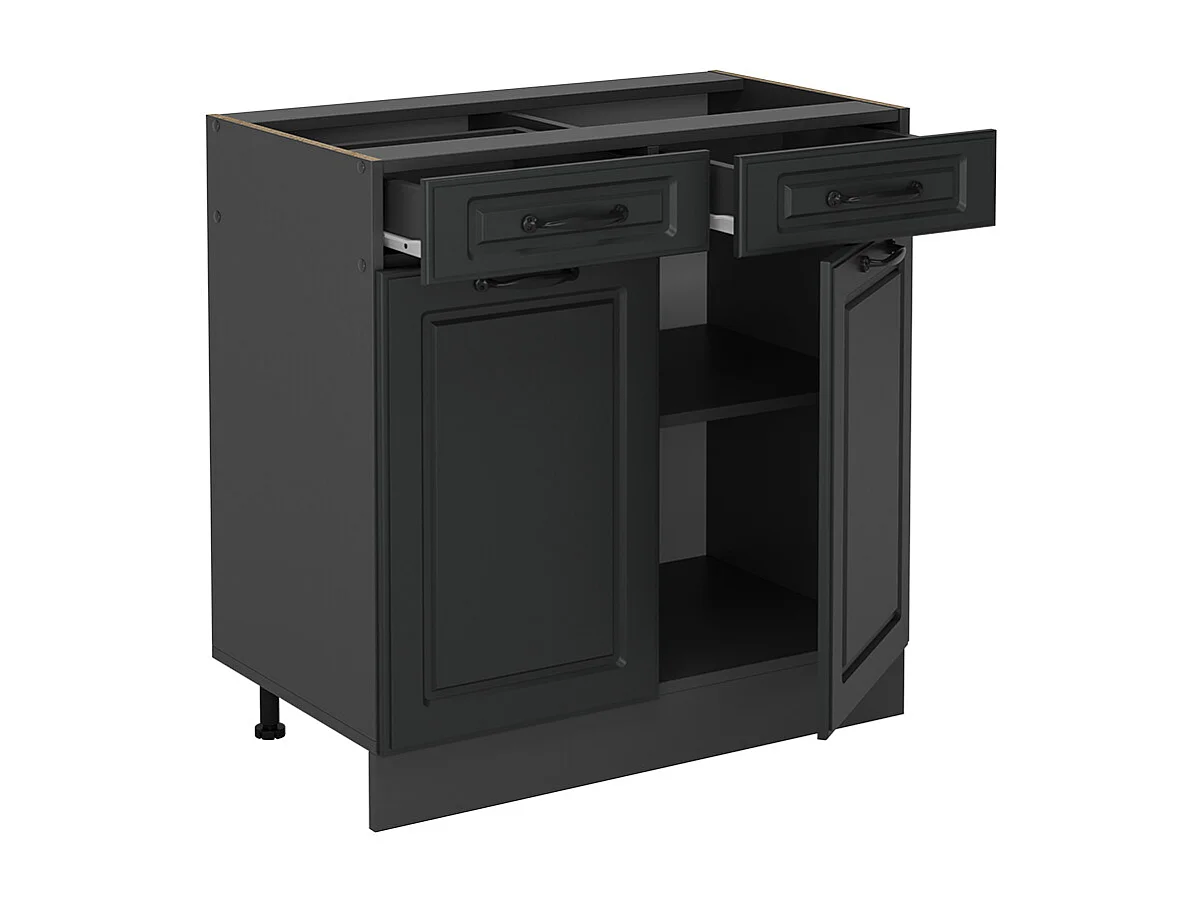 Mueble bajo de cocina antracita casa de campo 80x60x81.6 r-line
