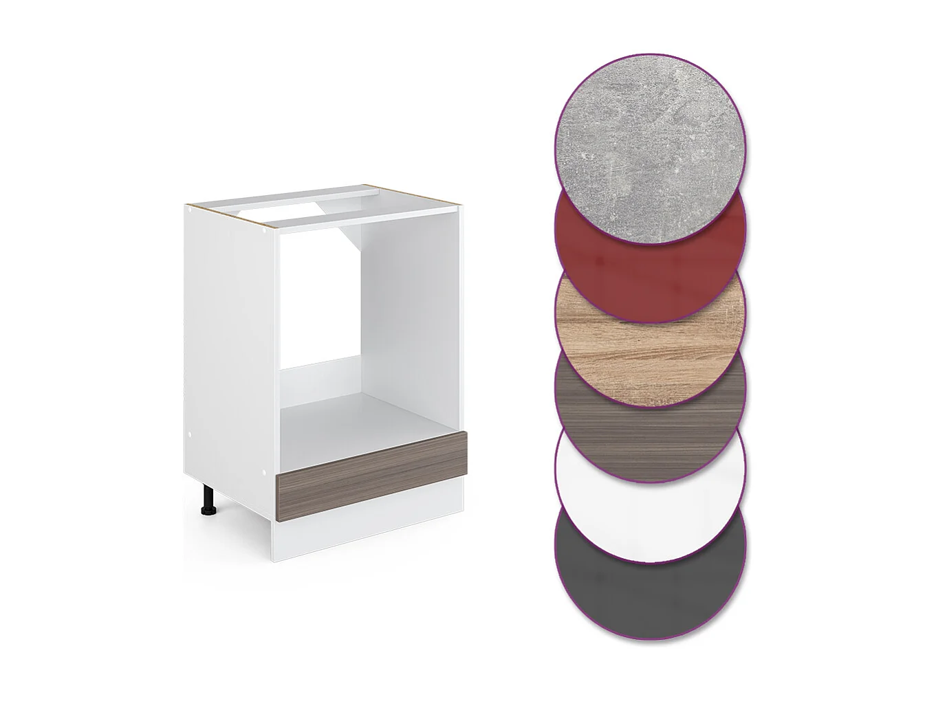 Meuble pour four gris noble 60x46x81.6 r-line