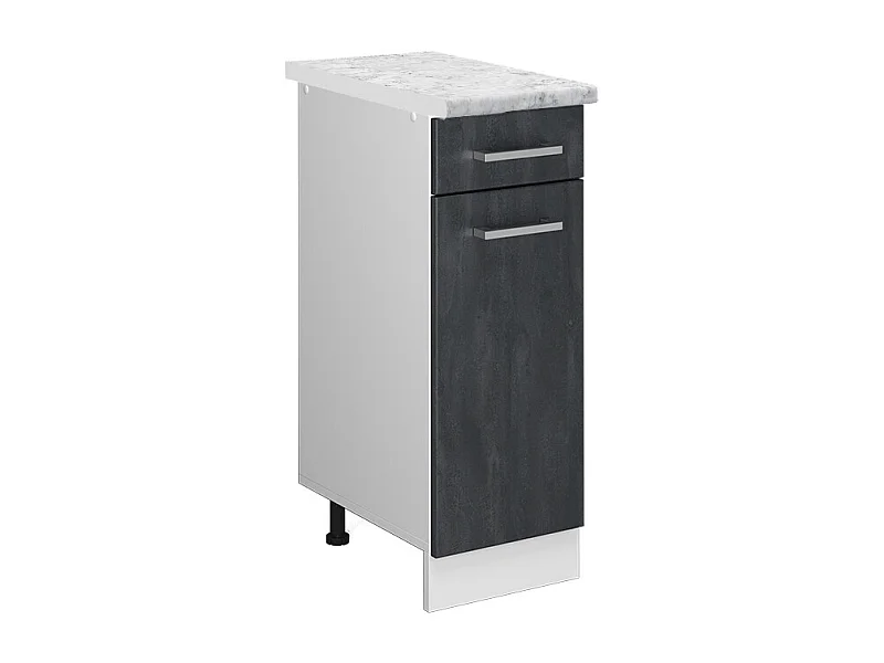 Küchenunterschrank schwarz beton 30x60x81.6 r-line