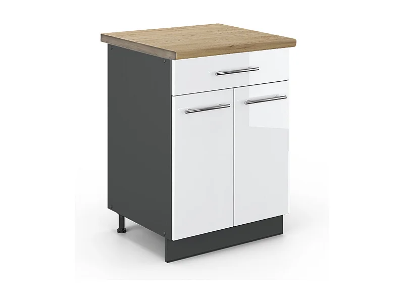 Mueble bajo de cocina blanco alto brillo 60x60x82 fame-line