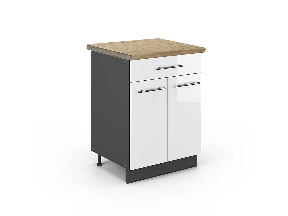 Kitchen base cabinet white high gloss 60x60x82 fame-line