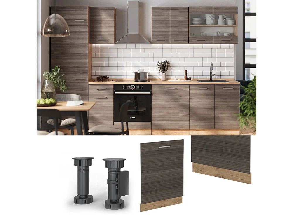 Façade de lave-vaisselle gris noble 60x1.6x81.8 r-line