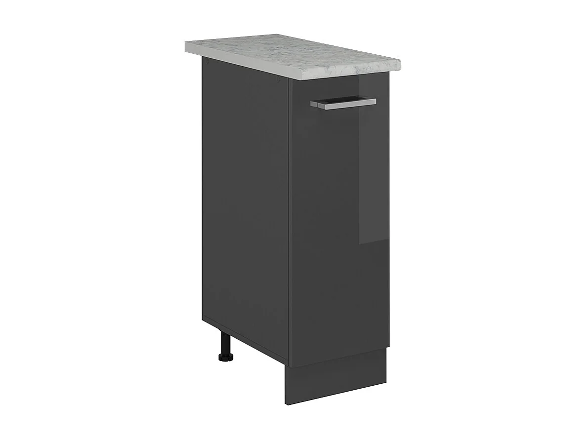 Meuble de cuisine anthracite haute brillance 30x60x81.6 r-line