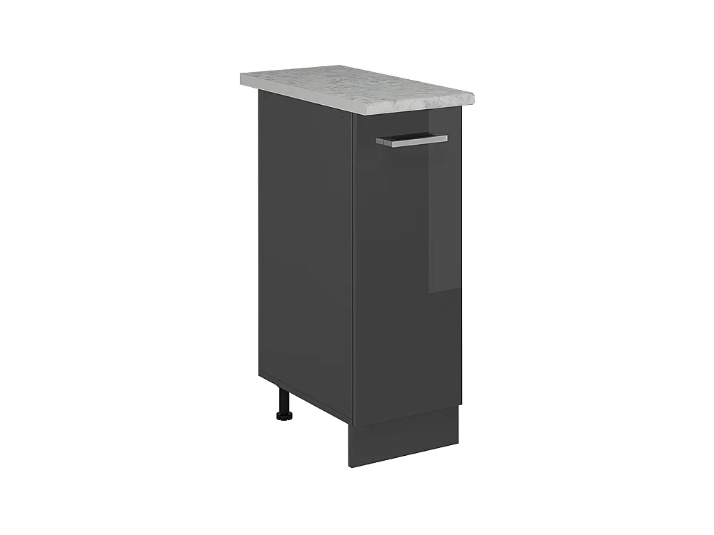 Meuble de cuisine anthracite haute brillance 30x60x81.6 r-line