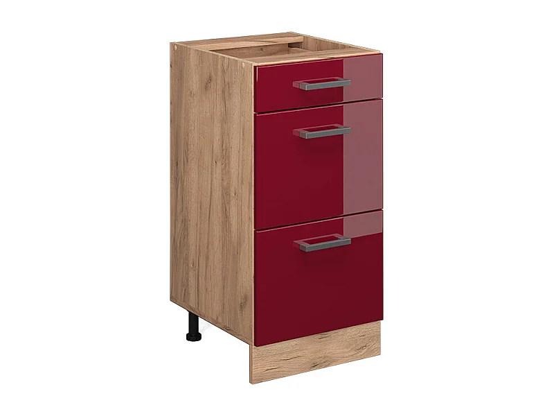 Meuble cuisine rouge brillant 40x46x81.6 r-line