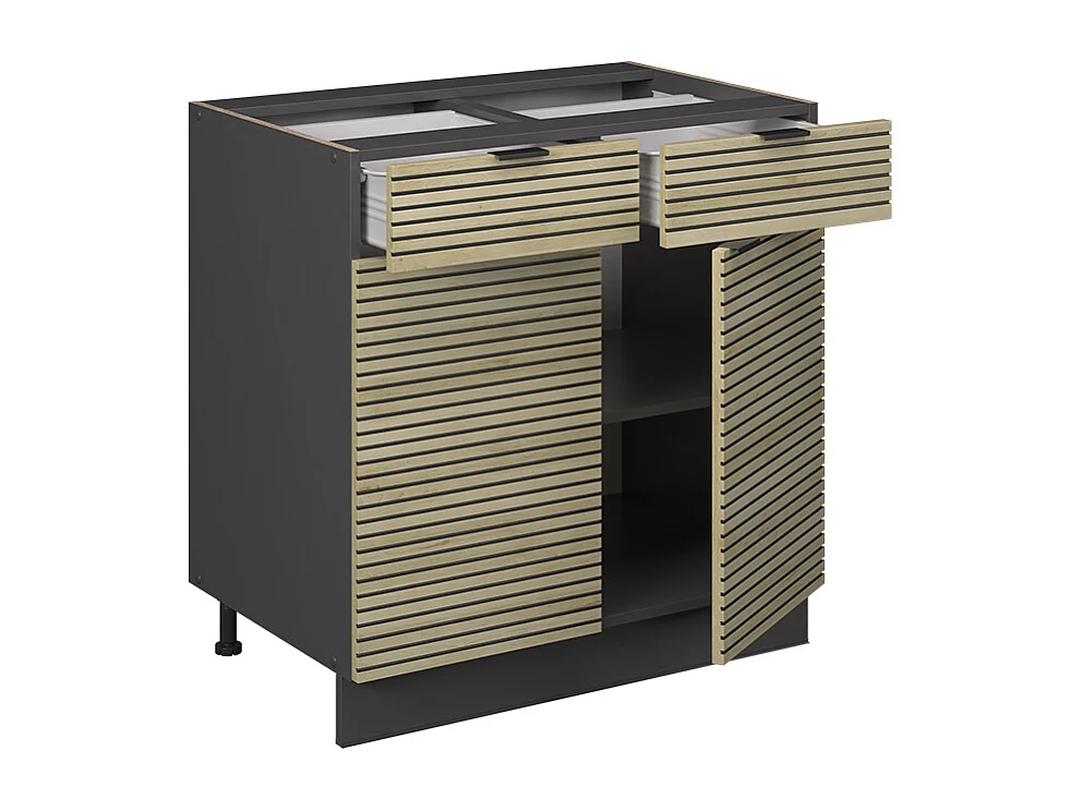 Meuble cuisine panneau en chêne 80x51.6x82 fame-line