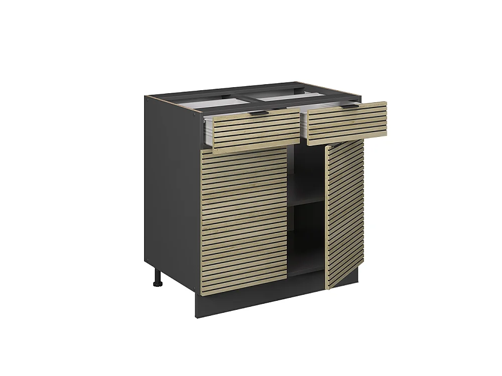 Meuble cuisine panneau en chêne 80x51.6x82 fame-line