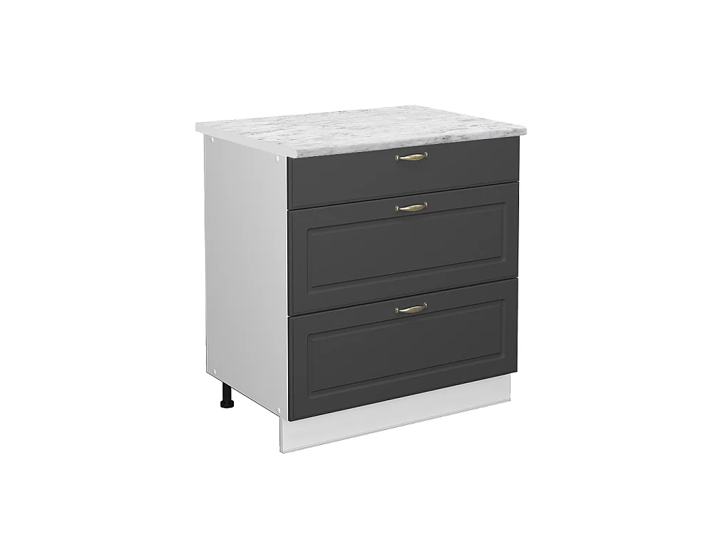 Kitchen base cabinet anthracite gold 80x60x82 fame-line